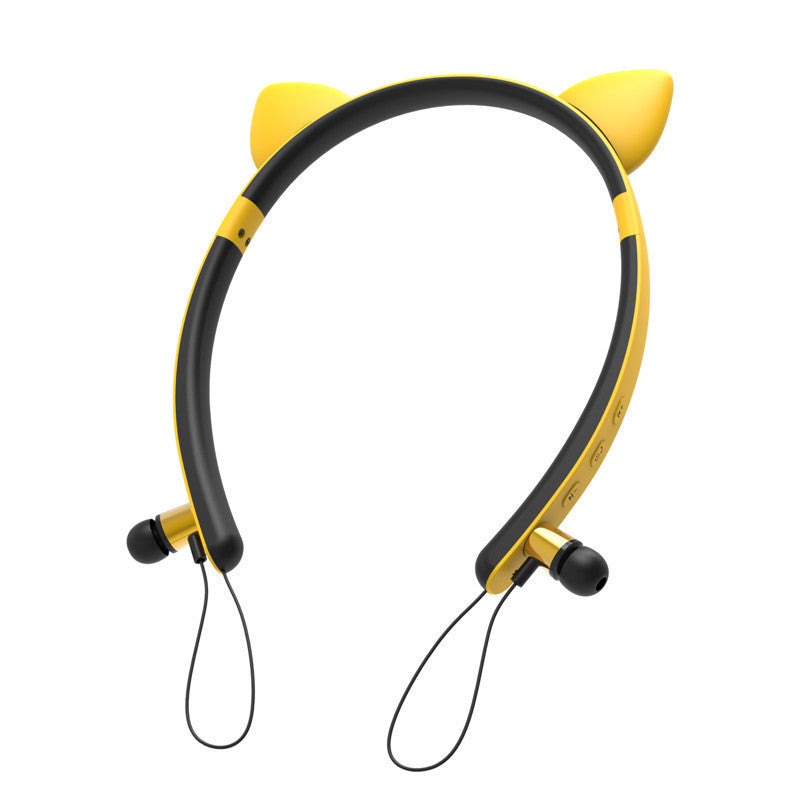 JMT-214154 Cat Ear Bluetooth Headset with Stereo Sound and Voice Control - 10m Range, Battery Display, Call Function