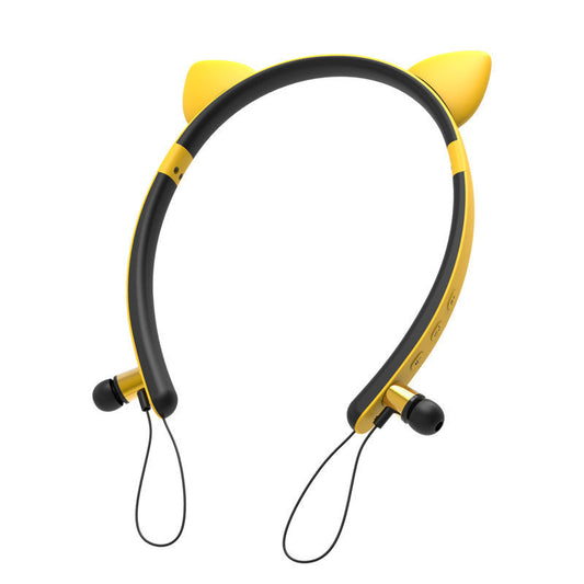 JMT-214154 Cat Ear Bluetooth Headset with Stereo Sound and Voice Control - 10m Range, Battery Display, Call Function