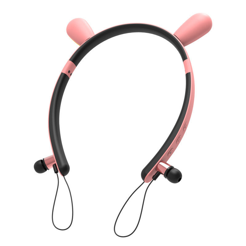 JMT-214154 Cat Ear Bluetooth Headset with Stereo Sound and Voice Control - 10m Range, Battery Display, Call Function