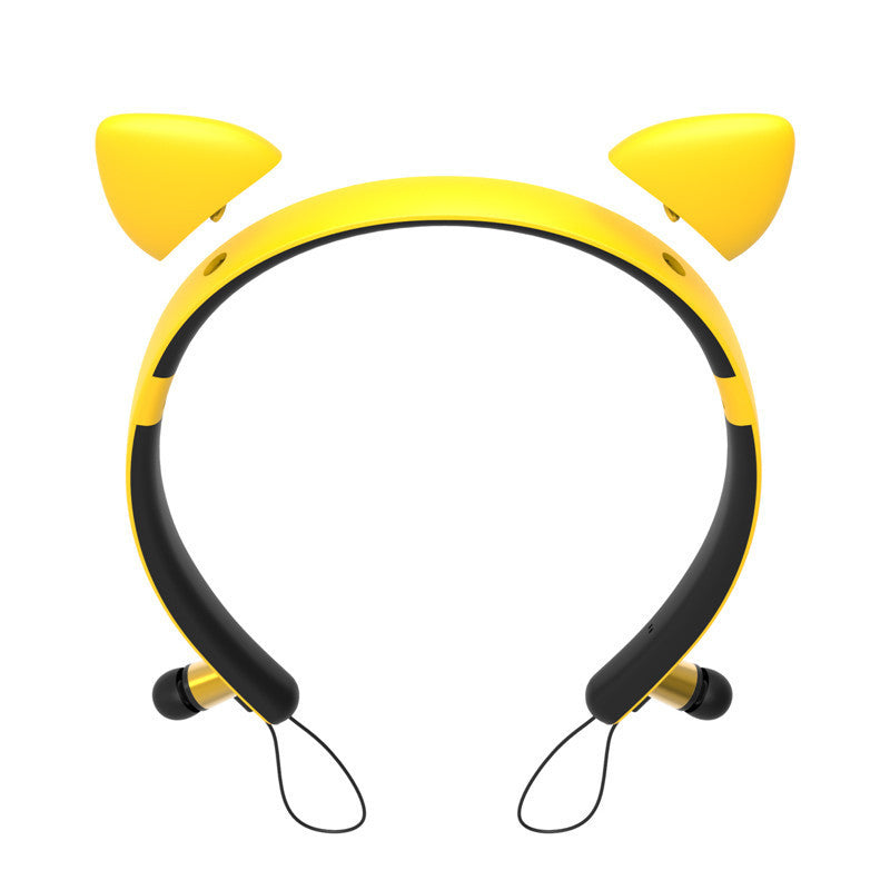 JMT-214154 Cat Ear Bluetooth Headset with Stereo Sound and Voice Control - 10m Range, Battery Display, Call Function