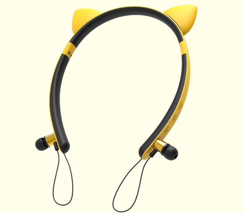 JMT-214154 Cat Ear Bluetooth Headset with Stereo Sound and Voice Control - 10m Range, Battery Display, Call Function