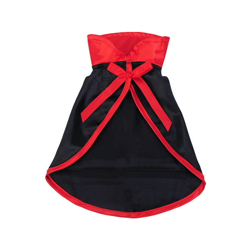 JMT-214282 Red and Black Casual Pet Cloak for New Year's Celebrations