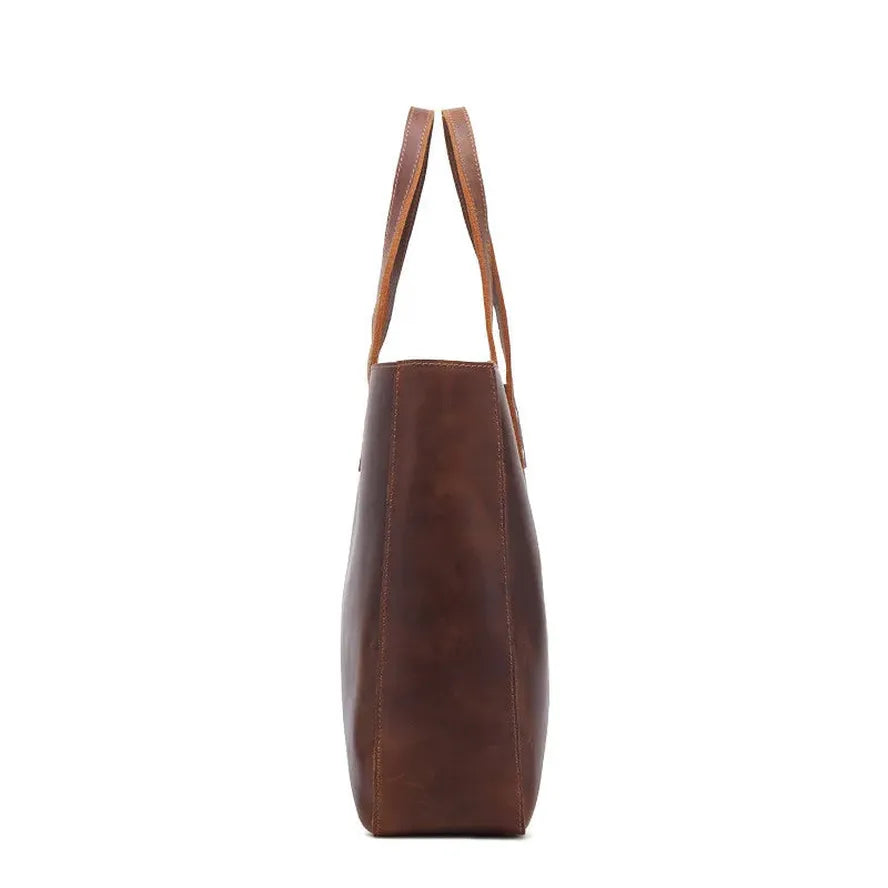 JMT-214346 Genuine Leather England Style Shoulder Bag - Large Capacity Tote