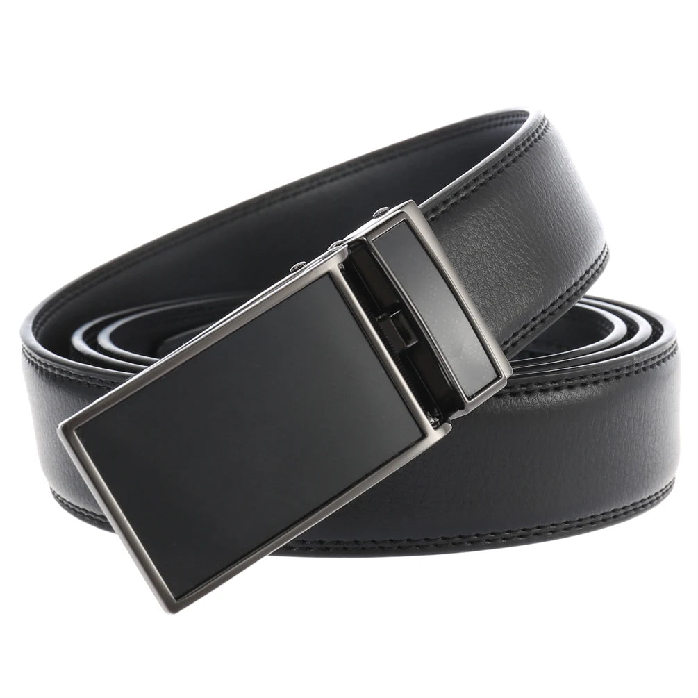 JMT-214410 Men's Automatic Ratchet Belt in Cowhide with Custom Logo Capability, Model LY55-0225-1