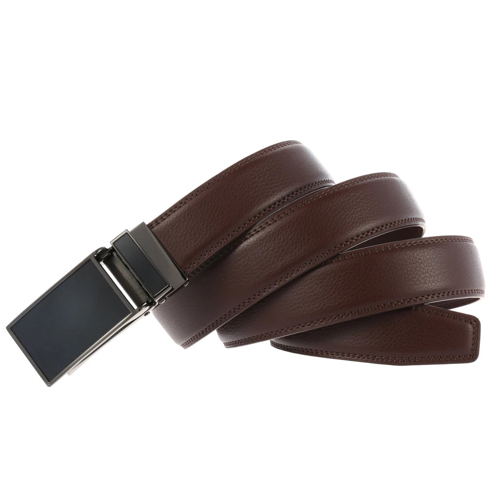 JMT-214410 Men's Automatic Ratchet Belt in Cowhide with Custom Logo Capability, Model LY55-0225-1