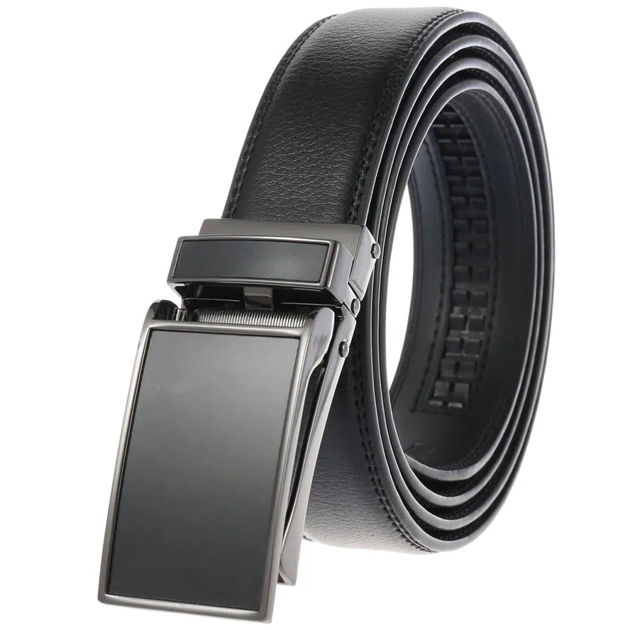 JMT-214410 Men's Automatic Ratchet Belt in Cowhide with Custom Logo Capability, Model LY55-0225-1