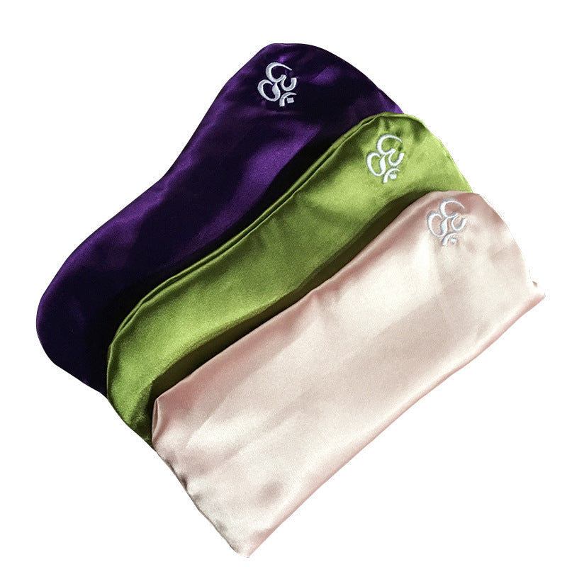JMT-214794 Lightweight Silk Eye Pillow for Relaxation and Dark Circle Reduction - 25x4.5 cm in Pink, Purple or Green