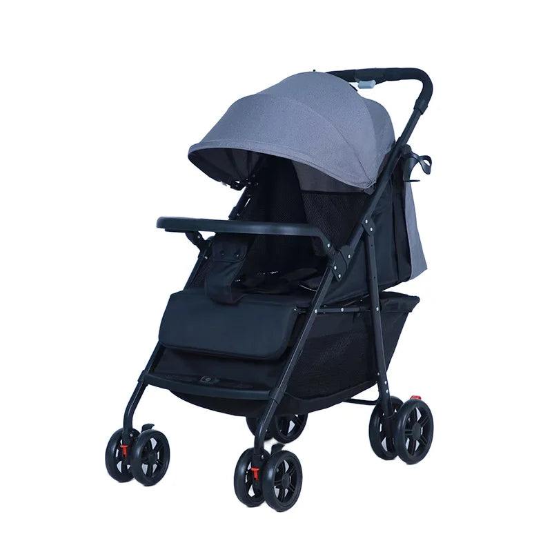 JMT-215242 8.15kg Versatile Baby Stroller with One-Hand Folding, Reversible Handle, and Shock Absorbing Wheels