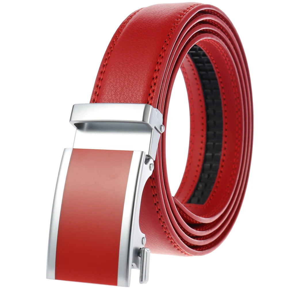 JMT-215562 Genuine Leather Men's Automatic Buckle Belt with Unique Design