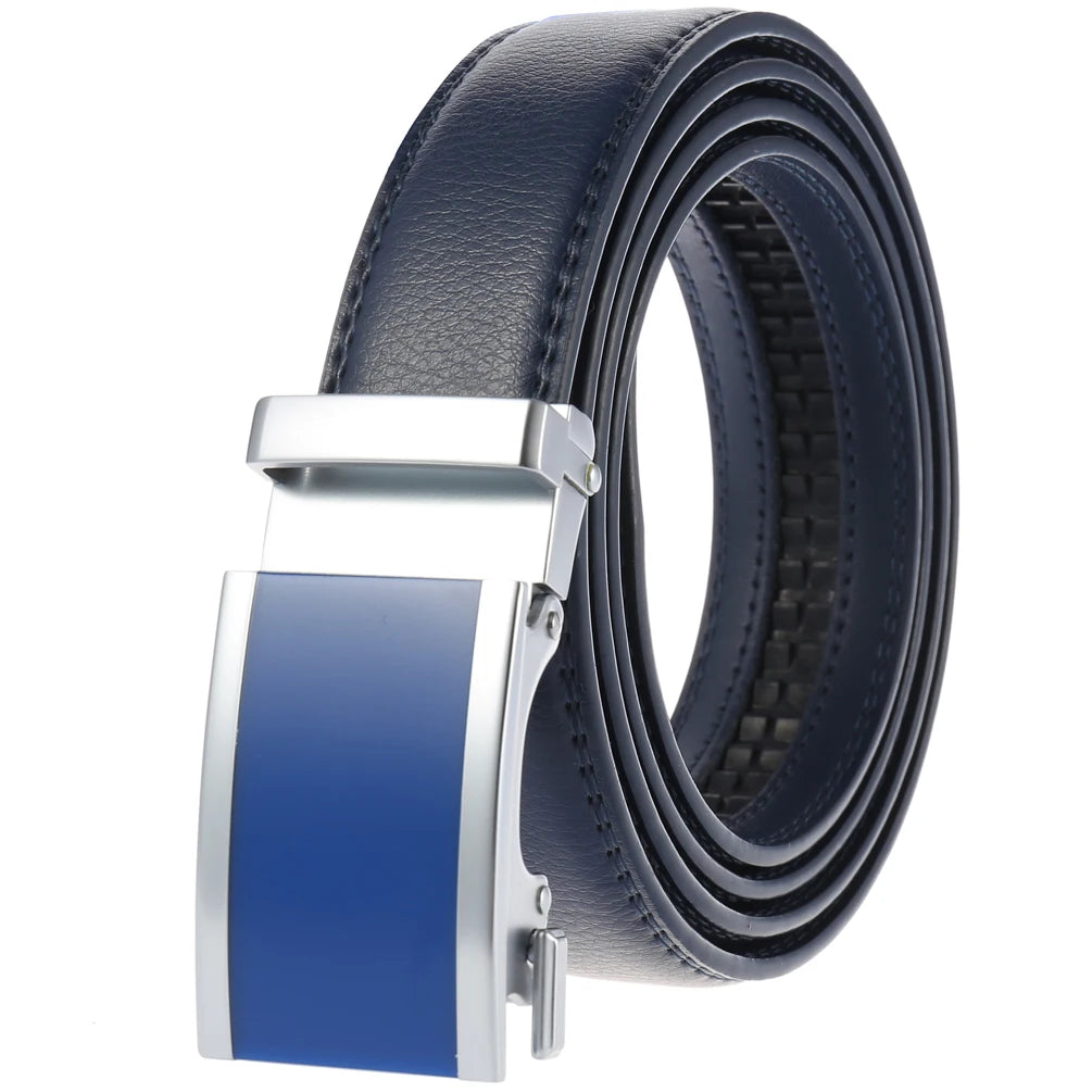 JMT-215562 Genuine Leather Men's Automatic Buckle Belt with Unique Design