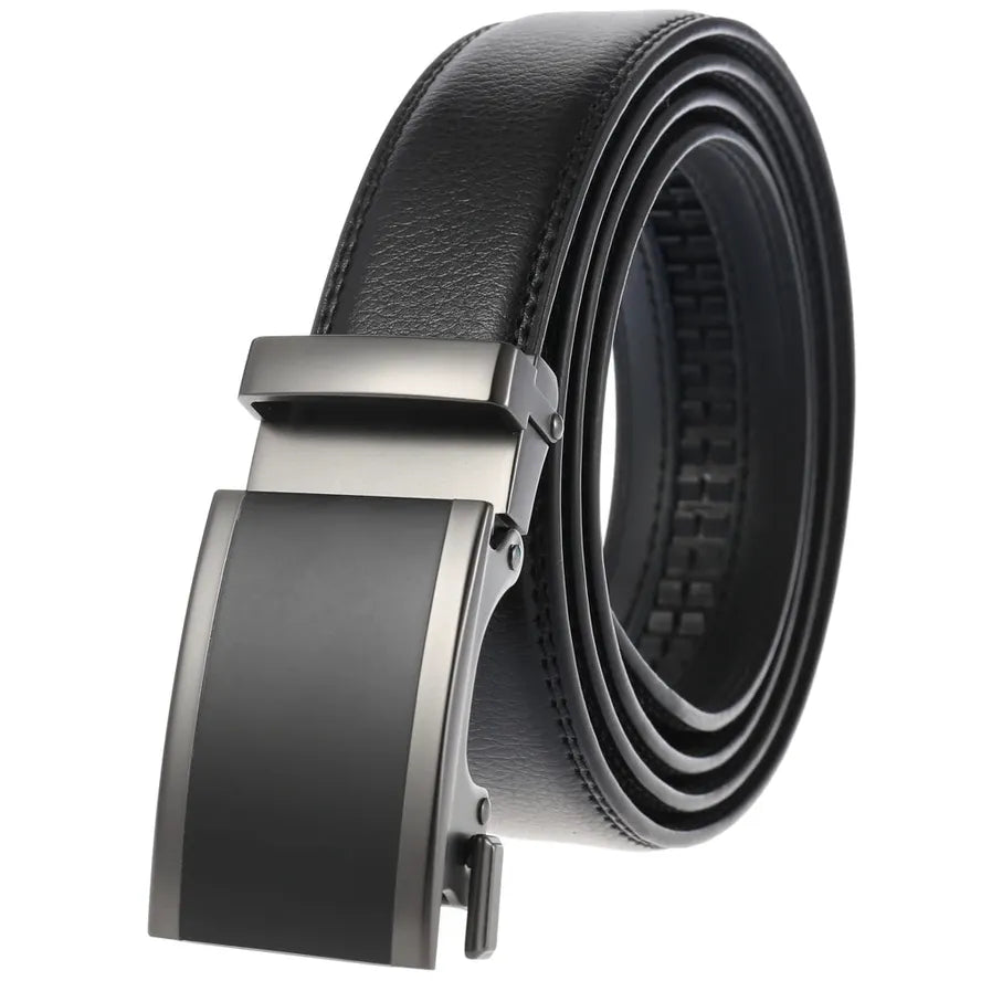 JMT-215562 Genuine Leather Men's Automatic Buckle Belt with Unique Design