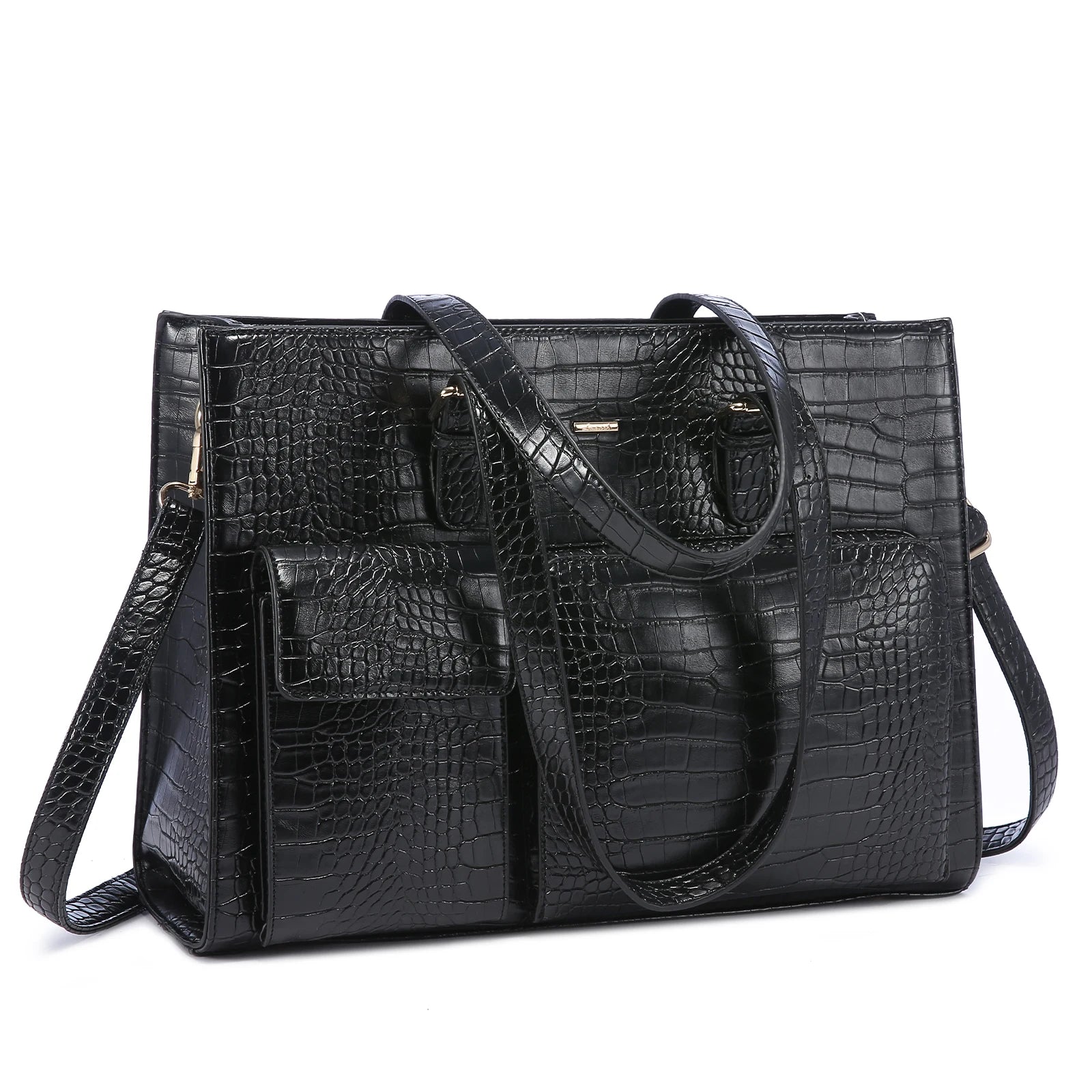 JMT-215626 Waterproof Leather Laptop Tote Bag for Women, Fits 15.6in Devices, Stylish Work Briefcase