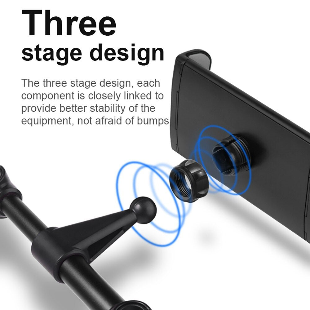 JMT-215818 Universal Space Aluminum Alloy Car Headrest Phone Navigation Holder with Strong Magnet