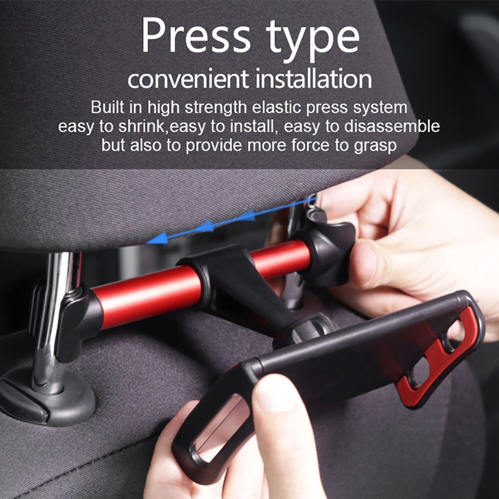 JMT-215818 Universal Space Aluminum Alloy Car Headrest Phone Navigation Holder with Strong Magnet