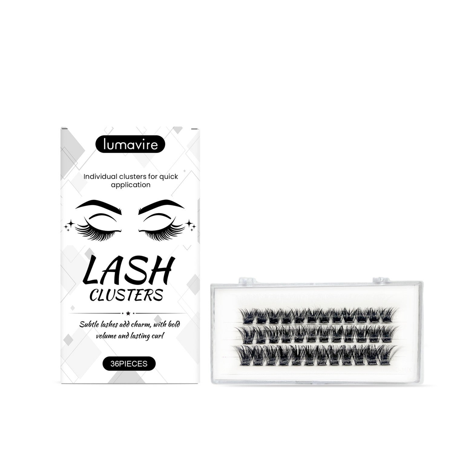 JMT-216074 Non-Adhesive Chemical Fiber False Eyelashes - 30 Pieces