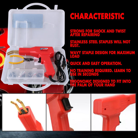 JMT-216138 Car Bumper Repair Plastic Welding Kit with 110V and 220V Options, Includes 100pcs 0.6mm Welding Wire