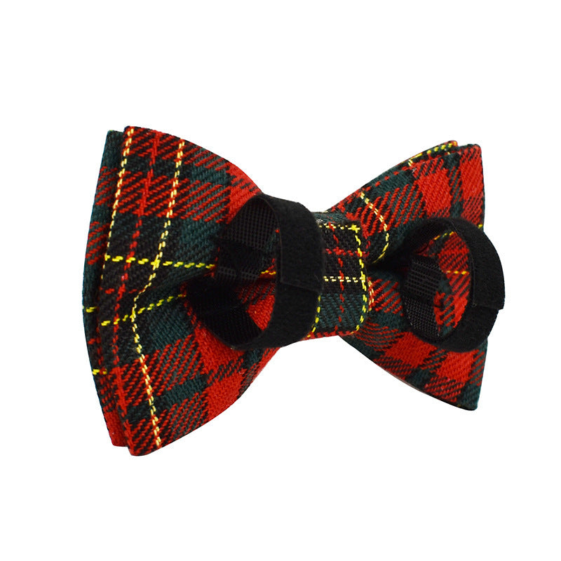 JMT-216458 Plaid Christmas Pet Collar and Leash Set with Bow and Vest – Four or Five Piece Options Available