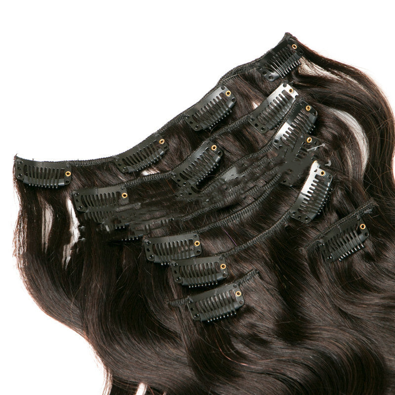 JMT-216650 Seven-Piece Clip-In Human Hair Extensions Set - 16 to 24 Inches, Fashionable and Natural Look