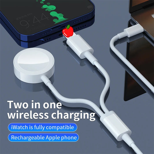 JMT-216778 2-in-1 USB C Wireless Charger for Apple Watch and iPhone, Magnetic Fast Charging for Series 7 SE 6 5 4 3 2 1