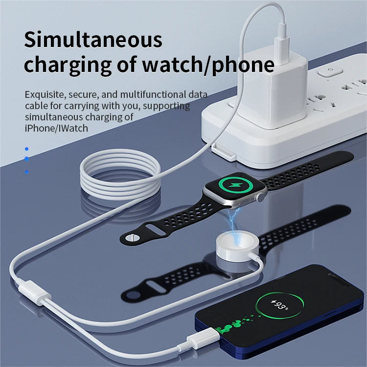 JMT-216778 2-in-1 USB C Wireless Charger for Apple Watch and iPhone, Magnetic Fast Charging for Series 7 SE 6 5 4 3 2 1