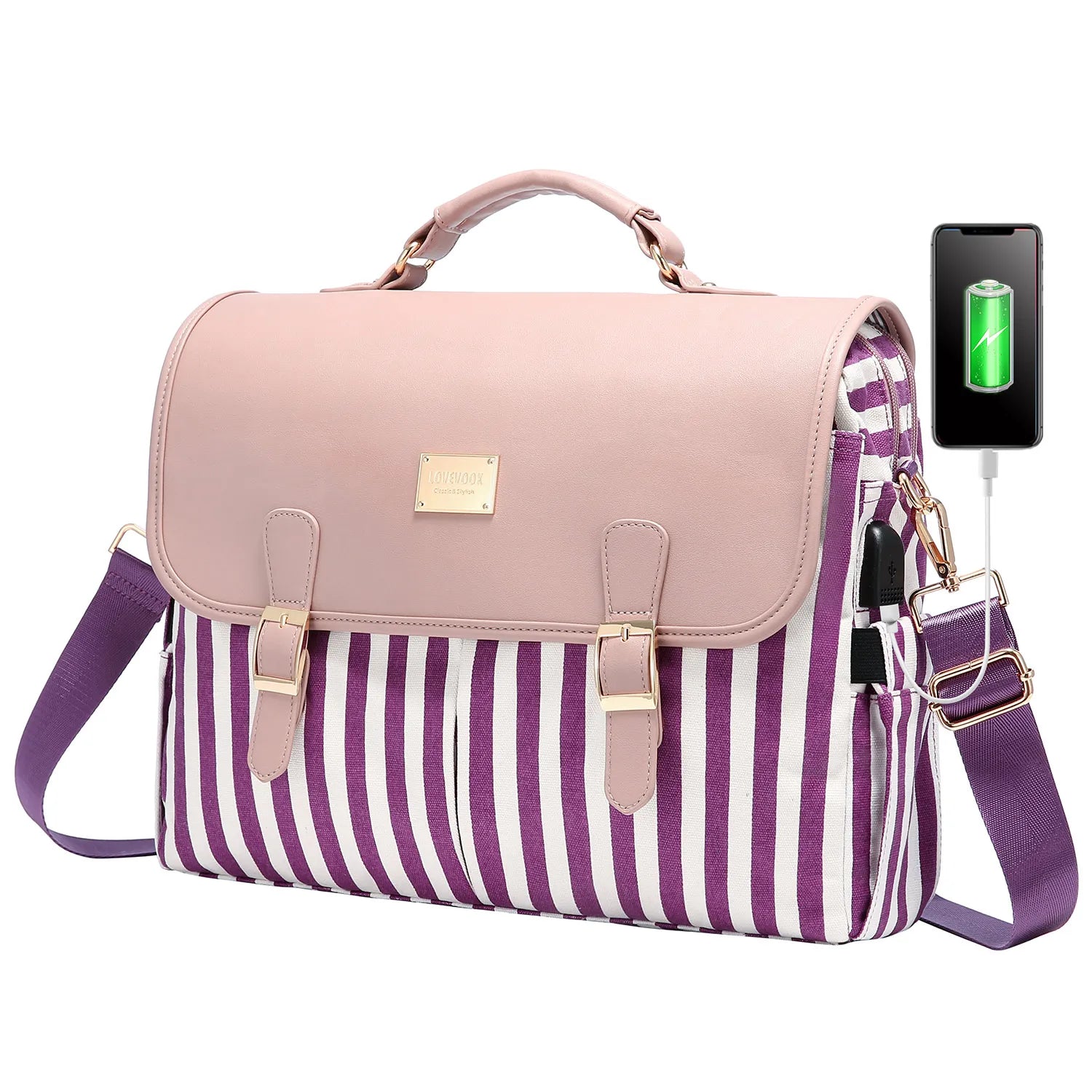 JMT-216778 Large 15.6 Inch Computer Bag for Women - Stylish Laptop Sleeve Case for Work and College