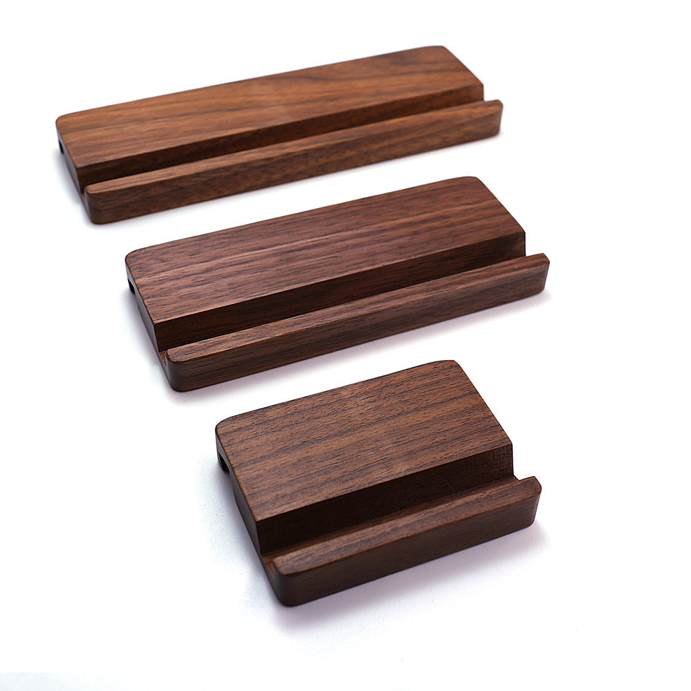 JMT-216970 Black Walnut Mobile Phone Holder - Stylish and Simple Solid Wood Design