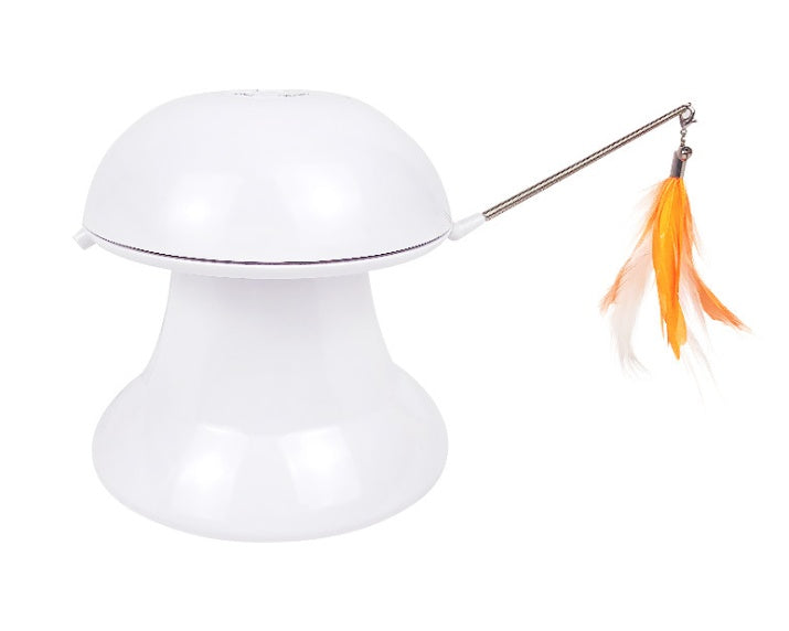 JMT-217098 Interactive LED Cat Laser Toy with USB Rechargeable Single and Dual-Head Lasers and Feather Attachment