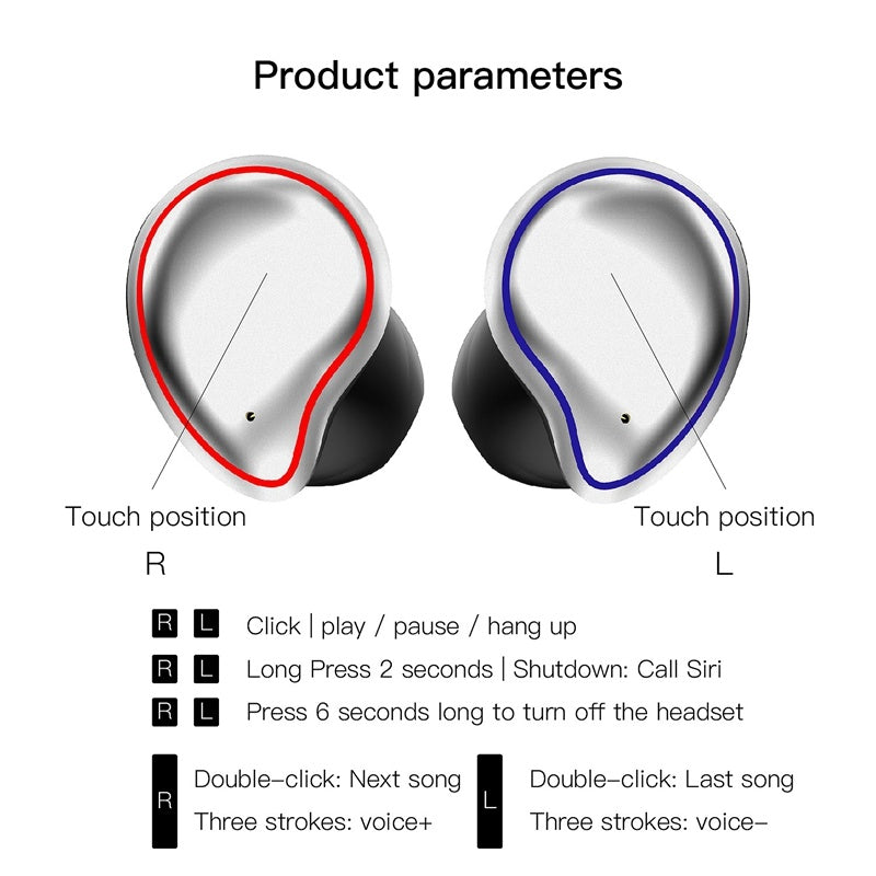 JMT-217098 Smart Wireless Headset with Bluetooth V5.0 and Long Battery Life