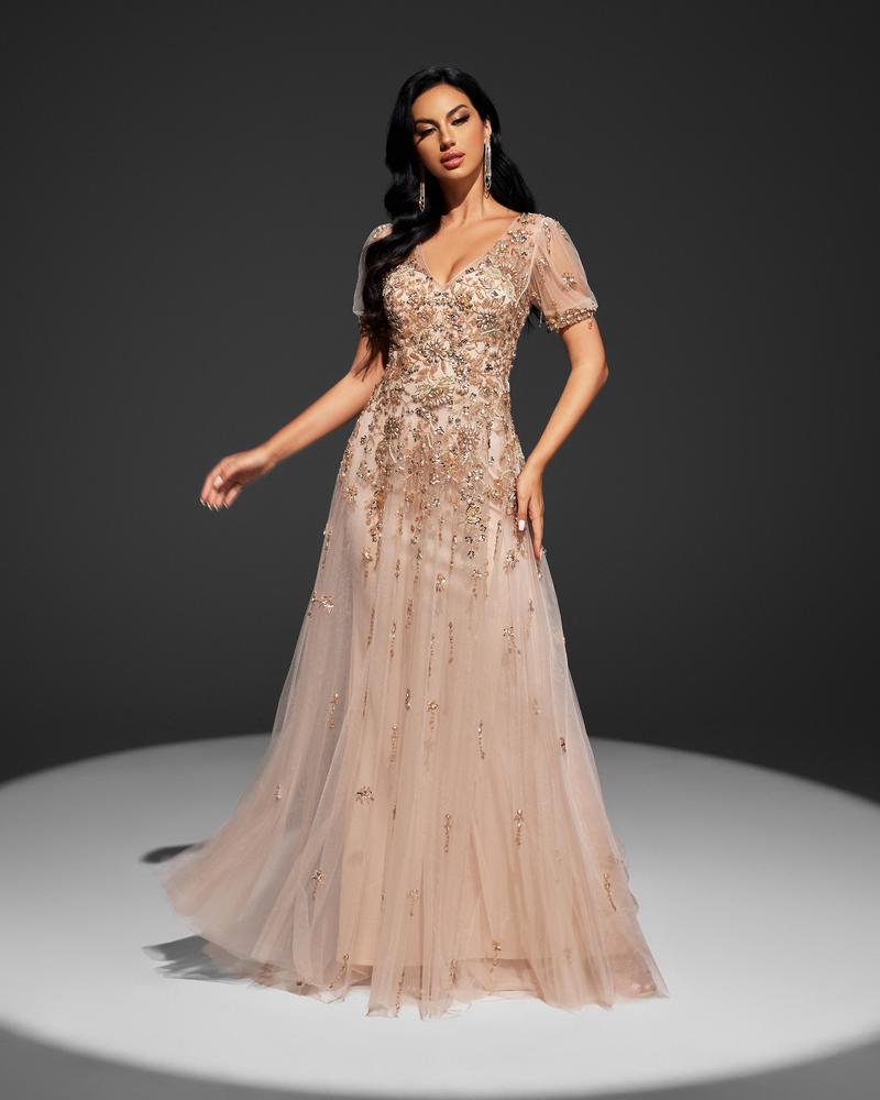 JMT-217354 Elegant Champagne Dress for Women - Style SH0062