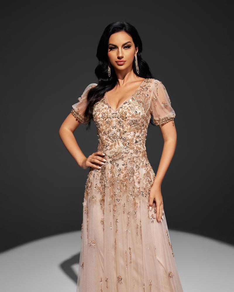 JMT-217354 Elegant Champagne Dress for Women - Style SH0062