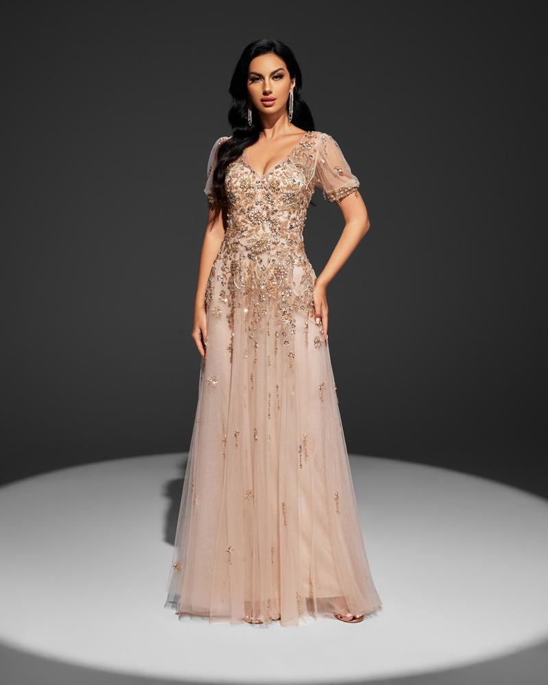 JMT-217354 Elegant Champagne Dress for Women - Style SH0062