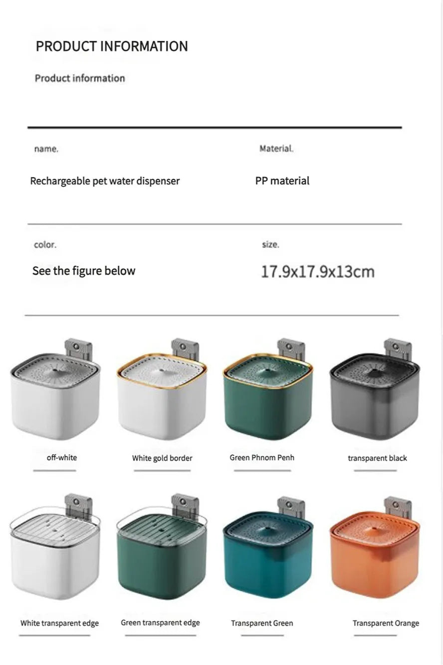 JMT-217482 Automatic USB Pet Water Fountain for Cats and Dogs