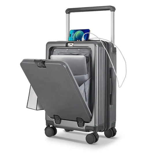 JMT-217994 Lightweight Rotating Suitcase with Stylish Wide Pull Bar for Travel