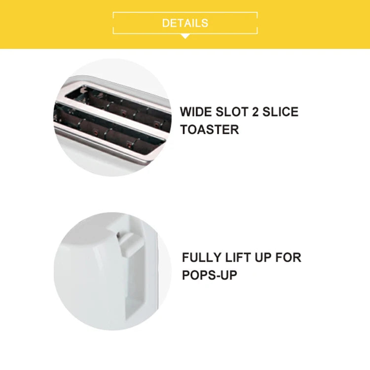 JMT-218058 Custom Electric Bread Toaster - 750W, Dual Slice, Compact Design for Efficient Toasting