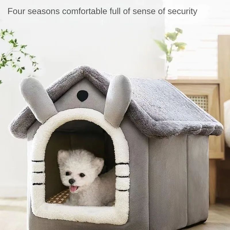 JMT-218570 Cozy Removable and Washable Dog House for Small Dogs and Cats – Foldable Pet Bed with Winter Warmth