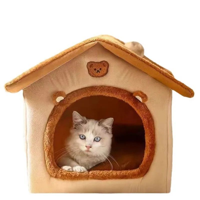 JMT-218570 Cozy Removable and Washable Dog House for Small Dogs and Cats – Foldable Pet Bed with Winter Warmth
