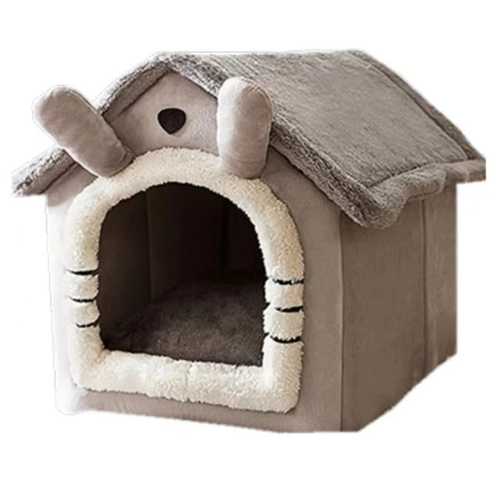 JMT-218570 Cozy Removable and Washable Dog House for Small Dogs and Cats – Foldable Pet Bed with Winter Warmth