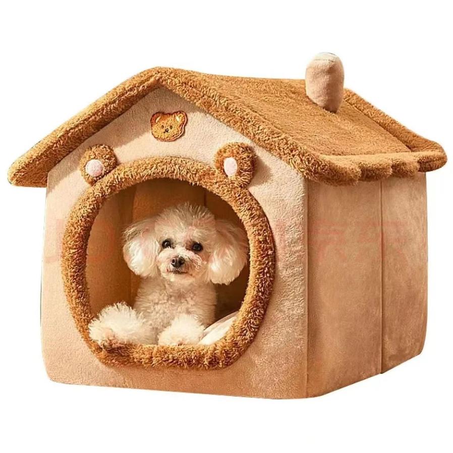 JMT-218570 Cozy Removable and Washable Dog House for Small Dogs and Cats – Foldable Pet Bed with Winter Warmth