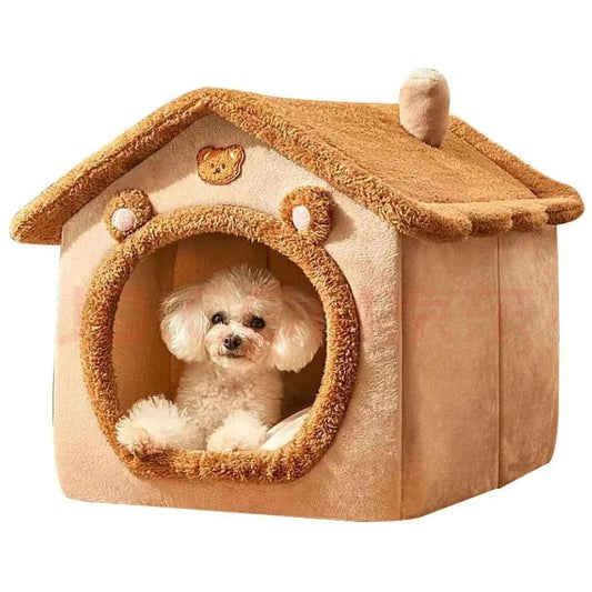 JMT-218570 Cozy Removable and Washable Dog House for Small Dogs and Cats – Foldable Pet Bed with Winter Warmth