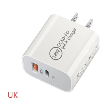JMT-218954 Fast Charging Travel Charger - 18W PD & QC3.0 - 3600mA Output - White