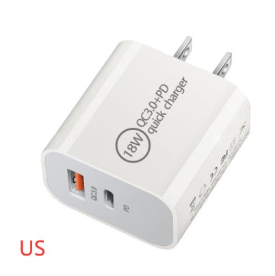 JMT-218954 Fast Charging Travel Charger - 18W PD & QC3.0 - 3600mA Output - White