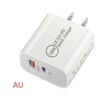 JMT-218954 Fast Charging Travel Charger - 18W PD & QC3.0 - 3600mA Output - White