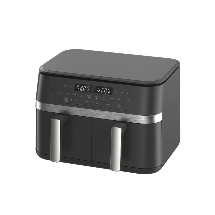 JMT-219018 11L Dual Air Fryer with LCD Touch Screen - Large Family Sized Electric Hot Air Cooking Oven