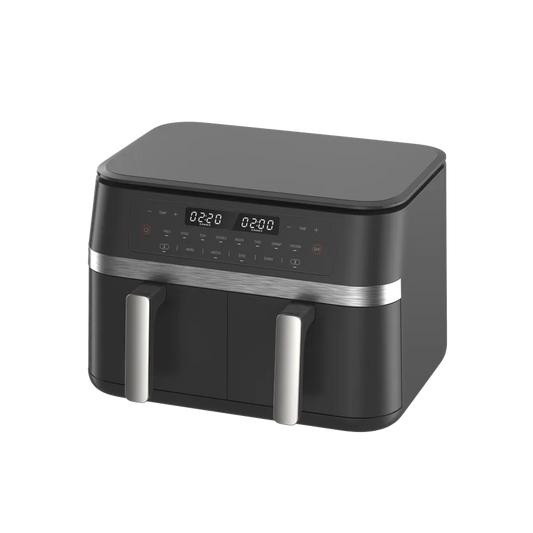 JMT-219018 11L Dual Air Fryer with LCD Touch Screen - Large Family Sized Electric Hot Air Cooking Oven