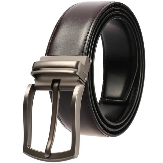 JMT-219018 Genuine Cow Leather Classic Pin Buckle Belt - Model LY35-3870-1
