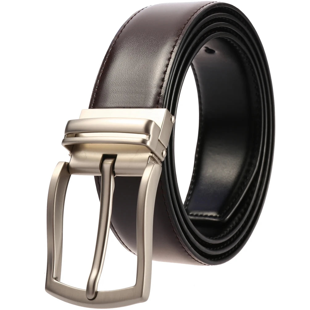 JMT-219018 Genuine Cow Leather Classic Pin Buckle Belt - Model LY35-3870-1