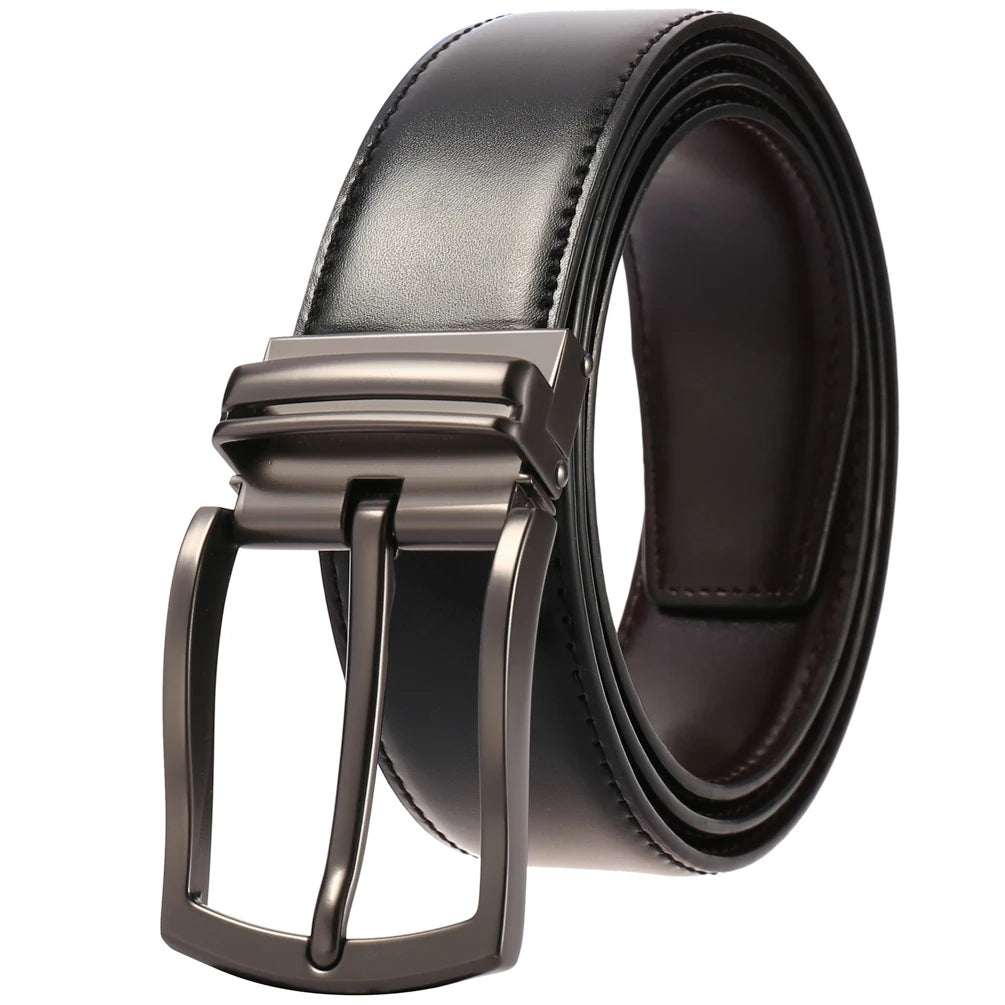 JMT-219018 Genuine Cow Leather Classic Pin Buckle Belt - Model LY35-3870-1