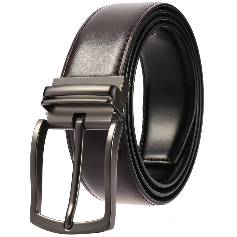 JMT-219018 Genuine Cow Leather Classic Pin Buckle Belt - Model LY35-3870-1