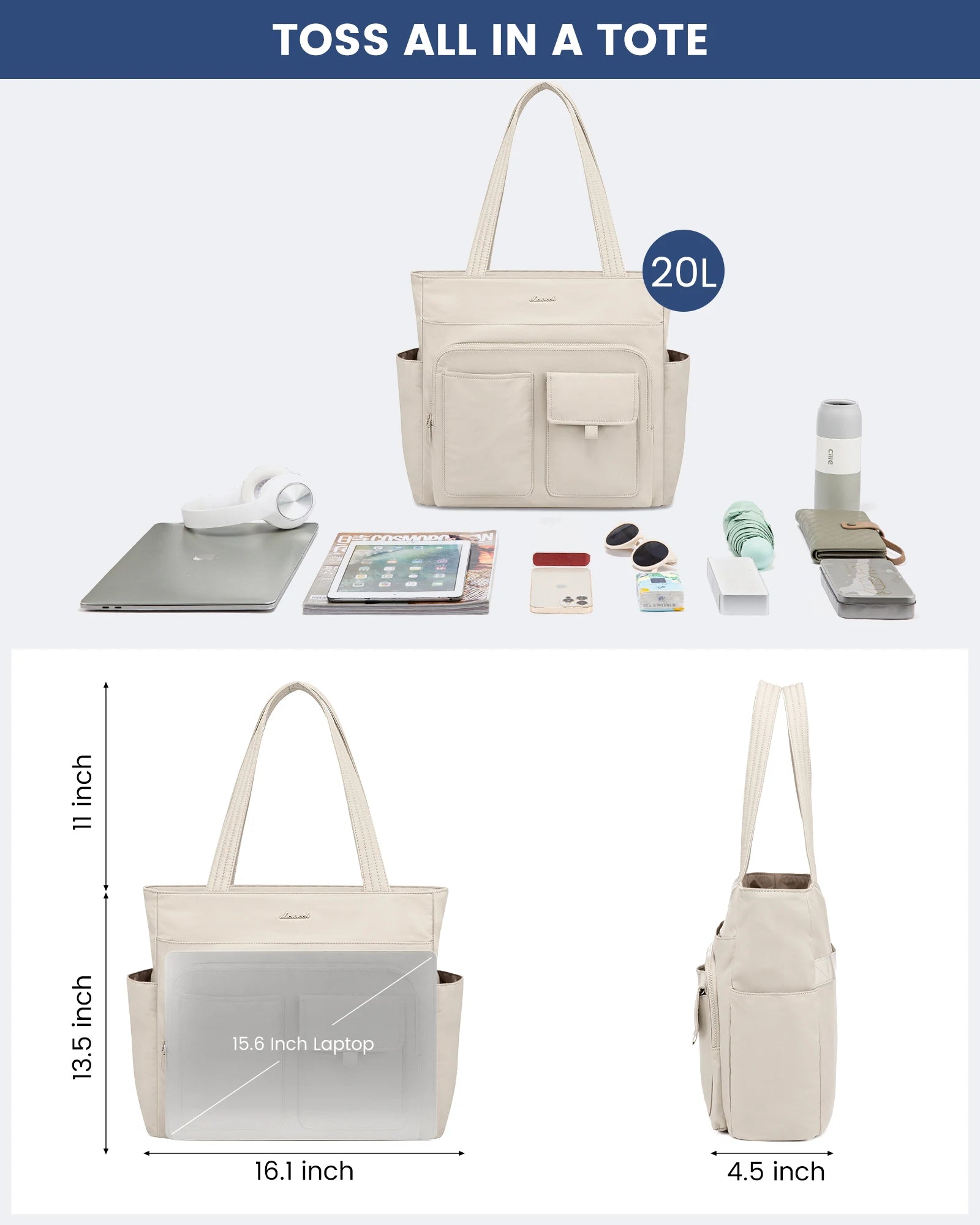 JMT-219082 Lightweight Casual Tote Bag for Work and Travel, Large Capacity Handbag for Women, Suitable for Teachers and Nurses