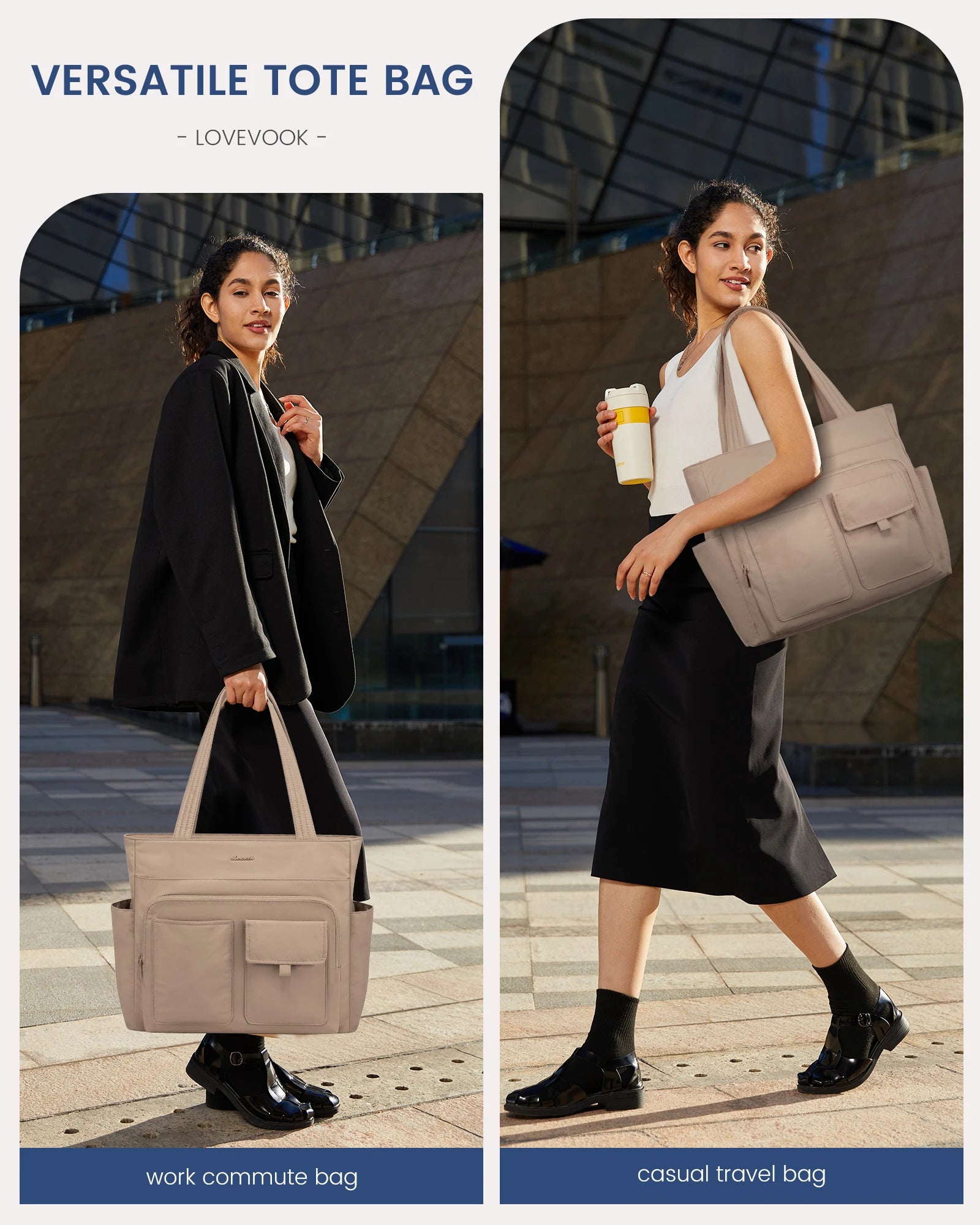 JMT-219082 Lightweight Casual Tote Bag for Work and Travel, Large Capacity Handbag for Women, Suitable for Teachers and Nurses